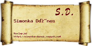 Simonka Dénes névjegykártya