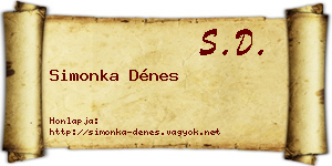Simonka Dénes névjegykártya